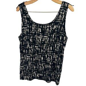 Chico's 2 travelers Women's Abstract Print Tank Top Size large travel knit